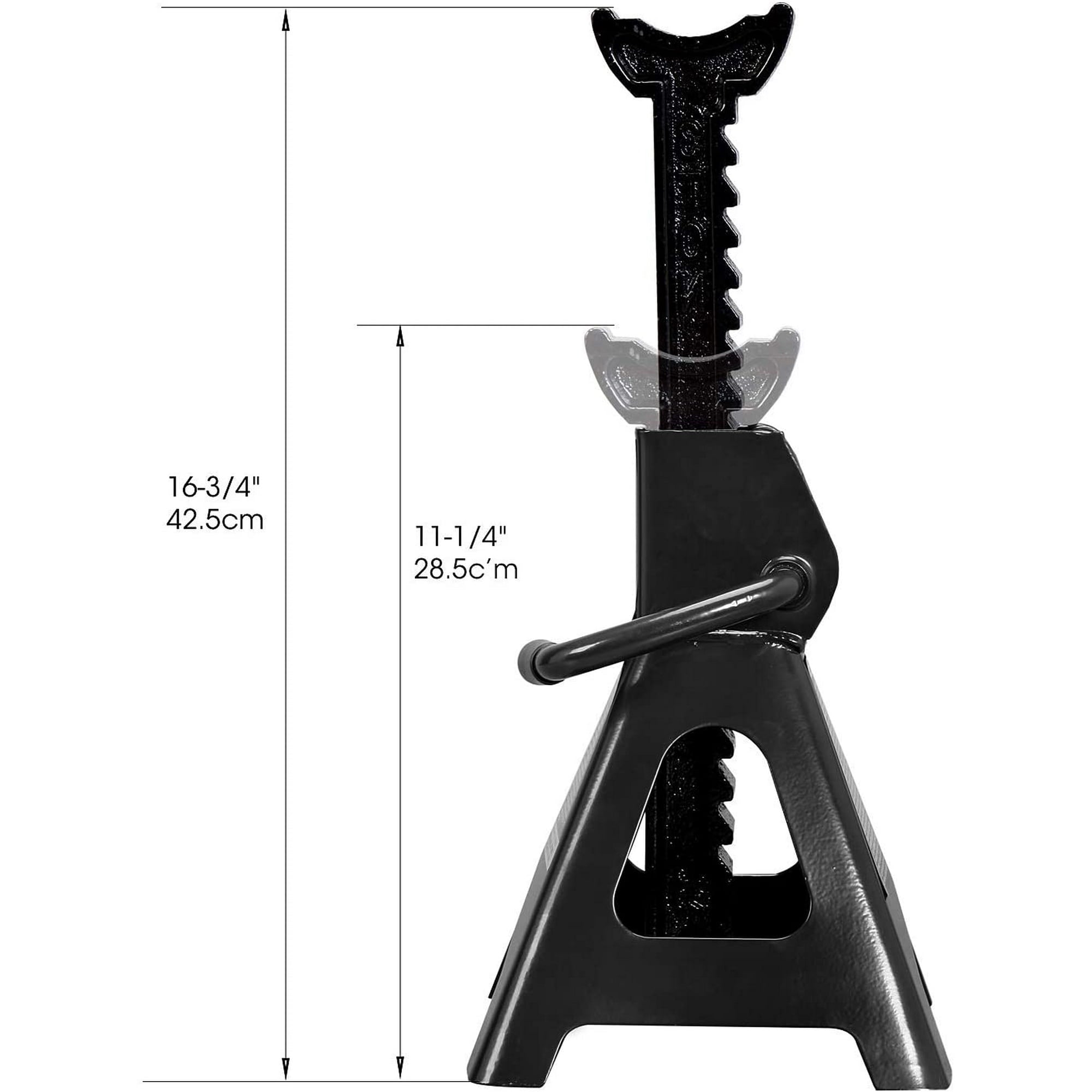 Torin DT43202B Steel Jack Stands: 3 Ton (6,000 lb) Capacity, Black, 1 Pair