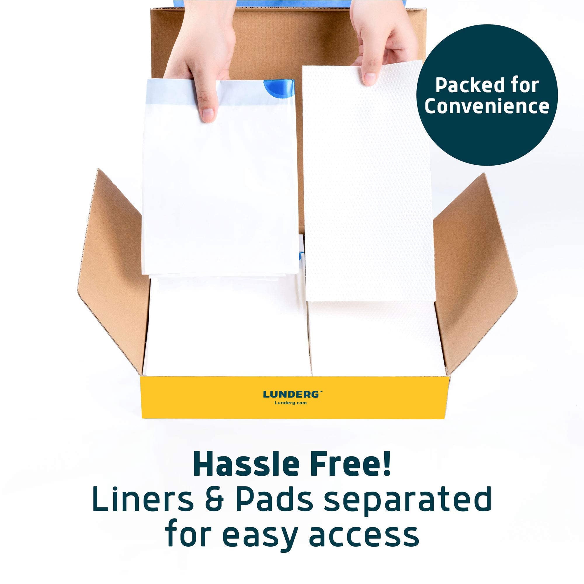 Lunderg Toilet Bowl Liners with Lemon Scented Super Absorbent Pads, 20 ct