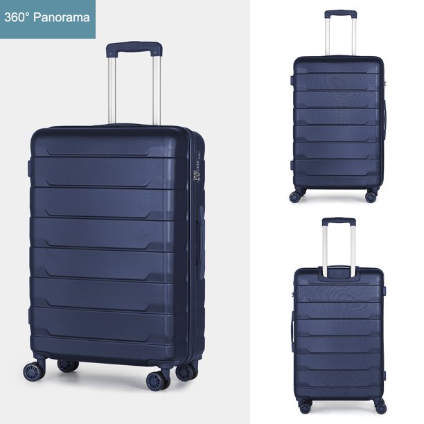 HIKOLAYAE Foundation Collection Upright Luggage with 8-Wheel Spinner in Azure Blue, 3 Piece - TSA Co