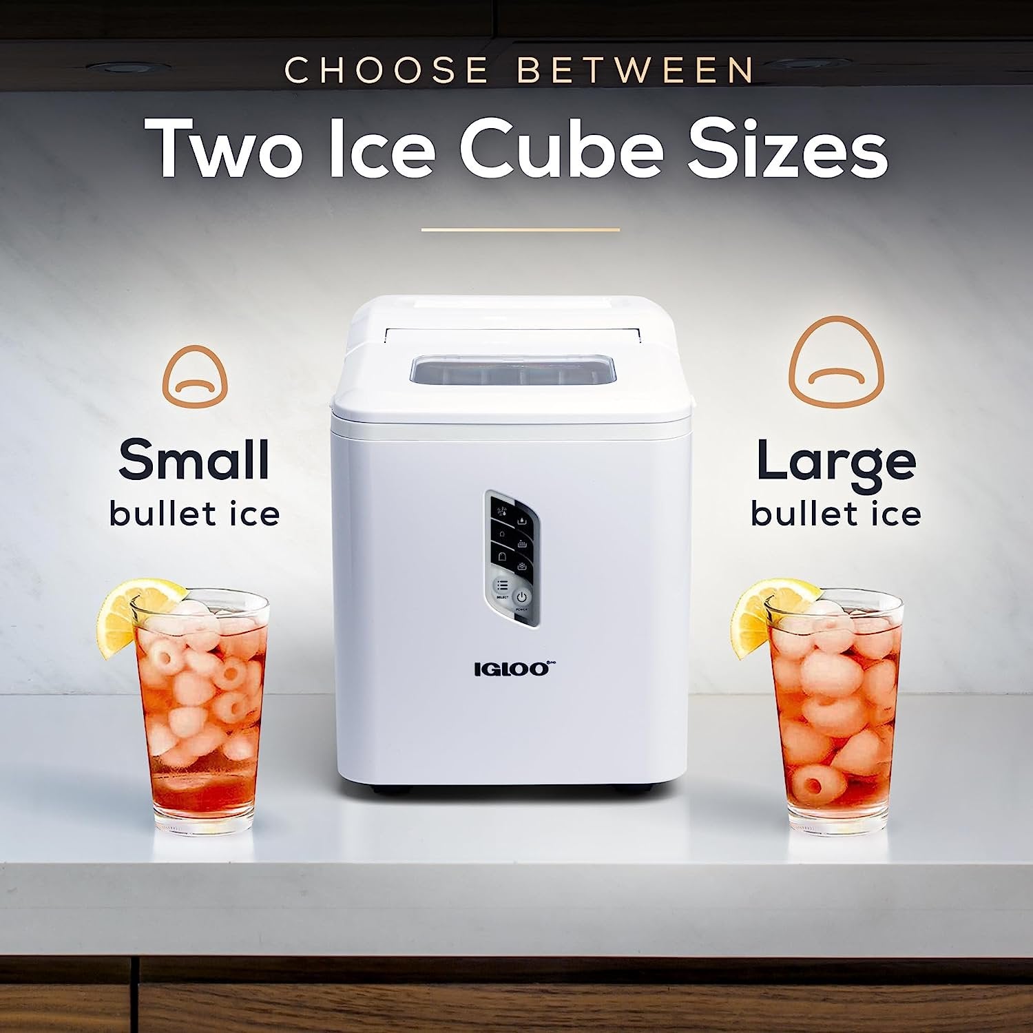 Igloo IGLICEB26HNWH 26-Pound Automatic Self-Cleaning Portable Countertop Ice Maker Machine With Carrying Handle