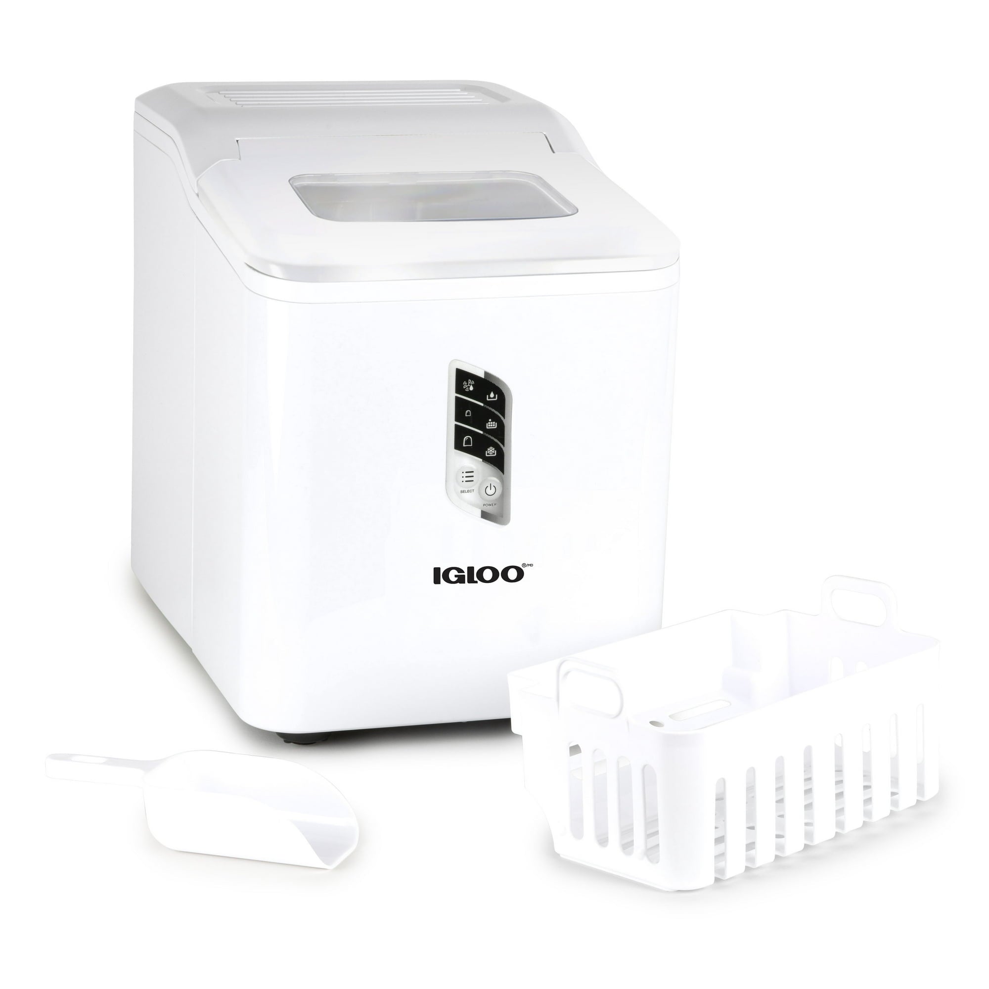 Igloo IGLICEB26HNWH 26-Pound Automatic Self-Cleaning Portable Countertop Ice Maker Machine With Carrying Handle