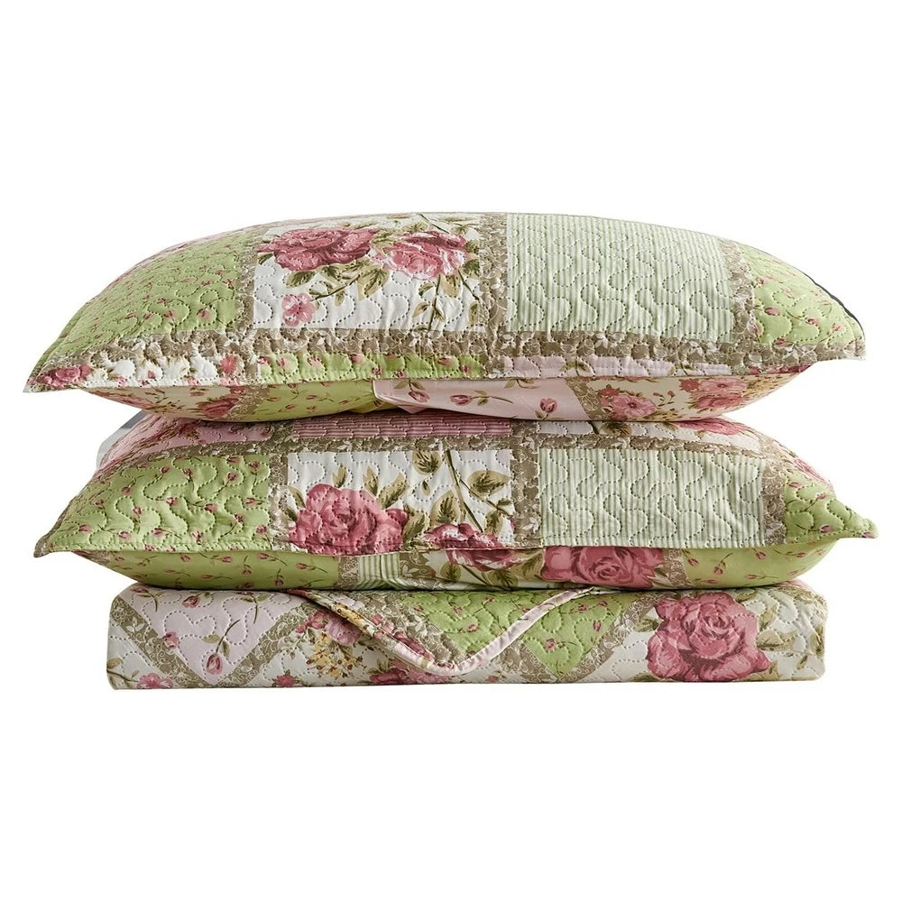 JML 3-Piece Pink Patchwork Quilt Set, King Size (92" x 104") - JML - Keuka Outlet