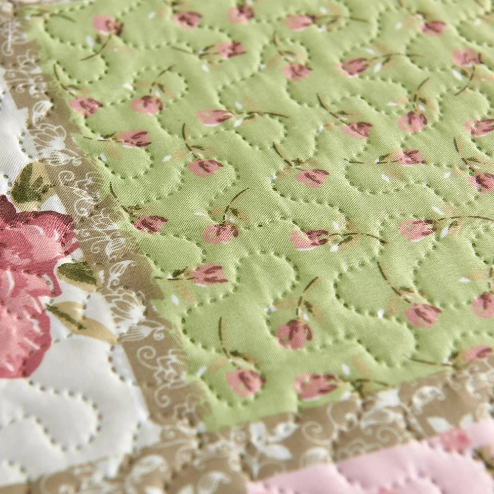 JML 3-Piece Pink Patchwork Quilt Set, King Size (92" x 104") - JML - Keuka Outlet