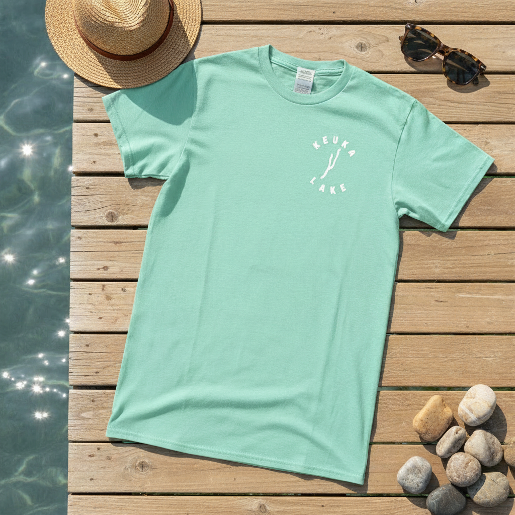 Keuka Lake Shirt - Mint Vertical Planks