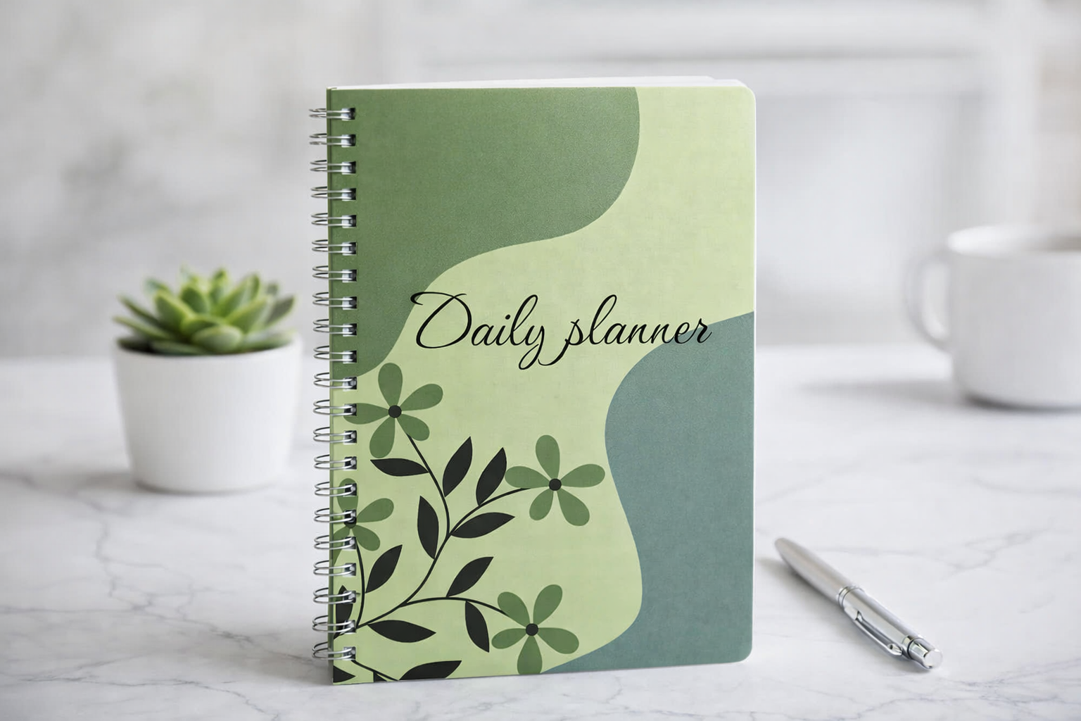 Floral Design Spiral Daily Planner