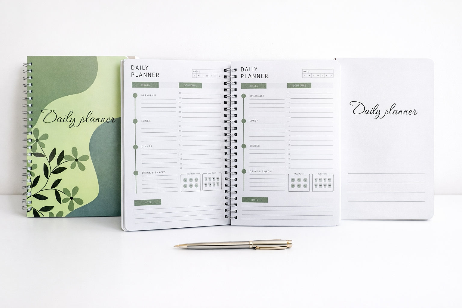 Floral Design Spiral Daily Planner