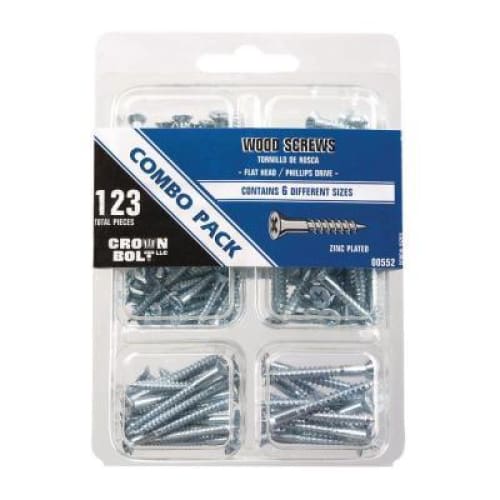 (123-Piece) Zinc-Plated Wood Screw Combo Pack 00552 - Keuka Outlet