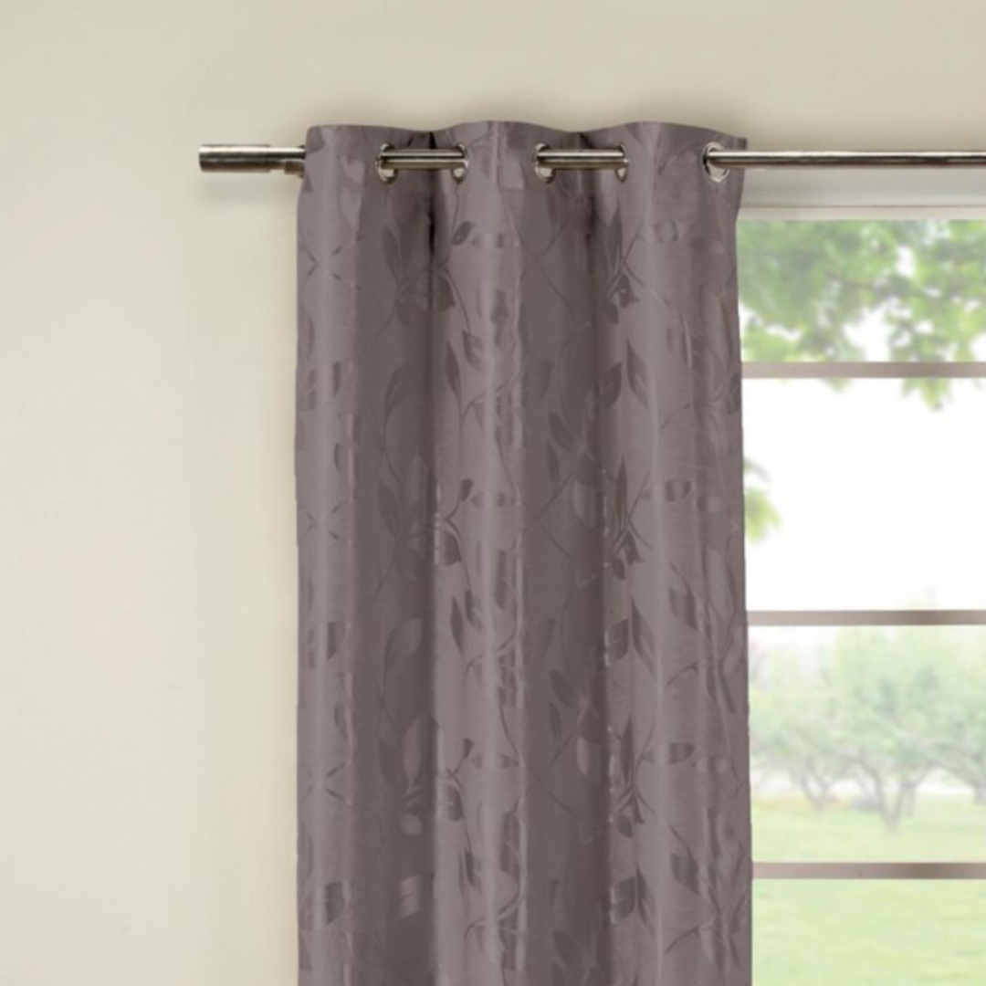 Grey Geometric Thermal Blackout Curtain - 36 in. W x 84 in. L (Set of 2)