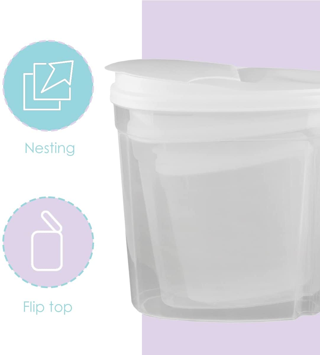 Home Basics Plastic Cereal Container with Lid Set (3 Pieces)