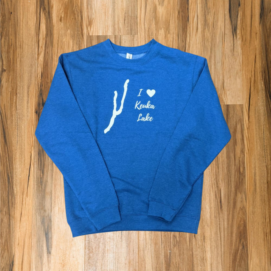 I Love Keuka Lake Midweight Sweatshirt - Keuka Outlet