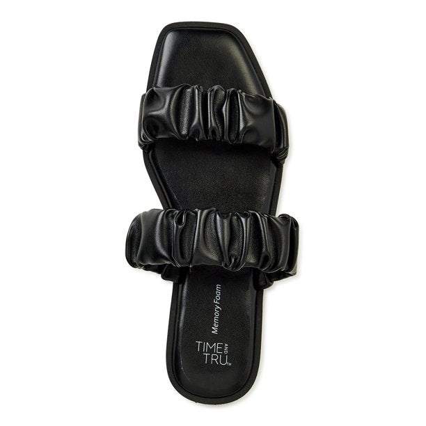 Time and Tru Women's Ruched Strap Sandals