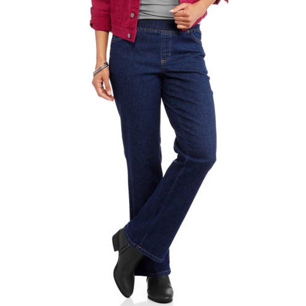 Real Size Women's "Super Stretchy" 5 pocket Pull-On Bootcut Jean