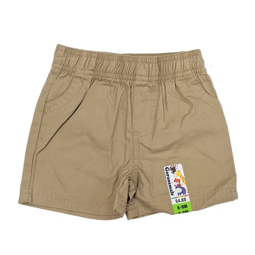 Baby Woven Shorts - 6-9M / Light Khaki - Clothing