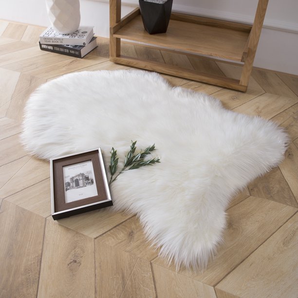 Small faux sheepskin throw online