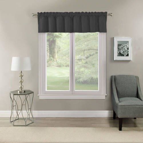 Eclipse Samara Blackout Energy-Efficient Curtain Valance - Black - Curtains & Drapes