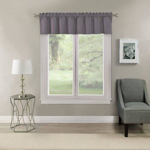 Eclipse Samara Blackout Energy-Efficient Curtain Valance - Pewter - Curtains & Drapes