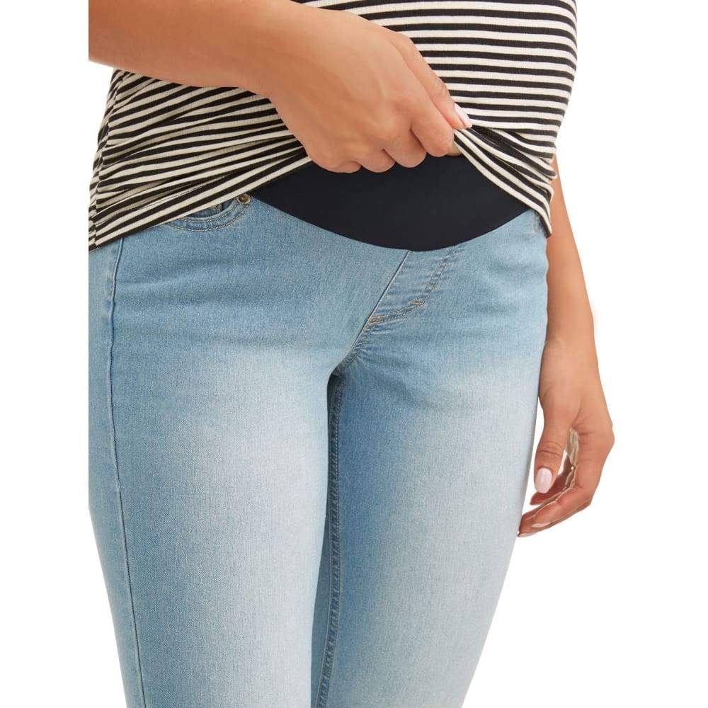 Maternity Oh! Mamma Skinny Jeans with Demi Panel - 2X / Power Wash - Clothing