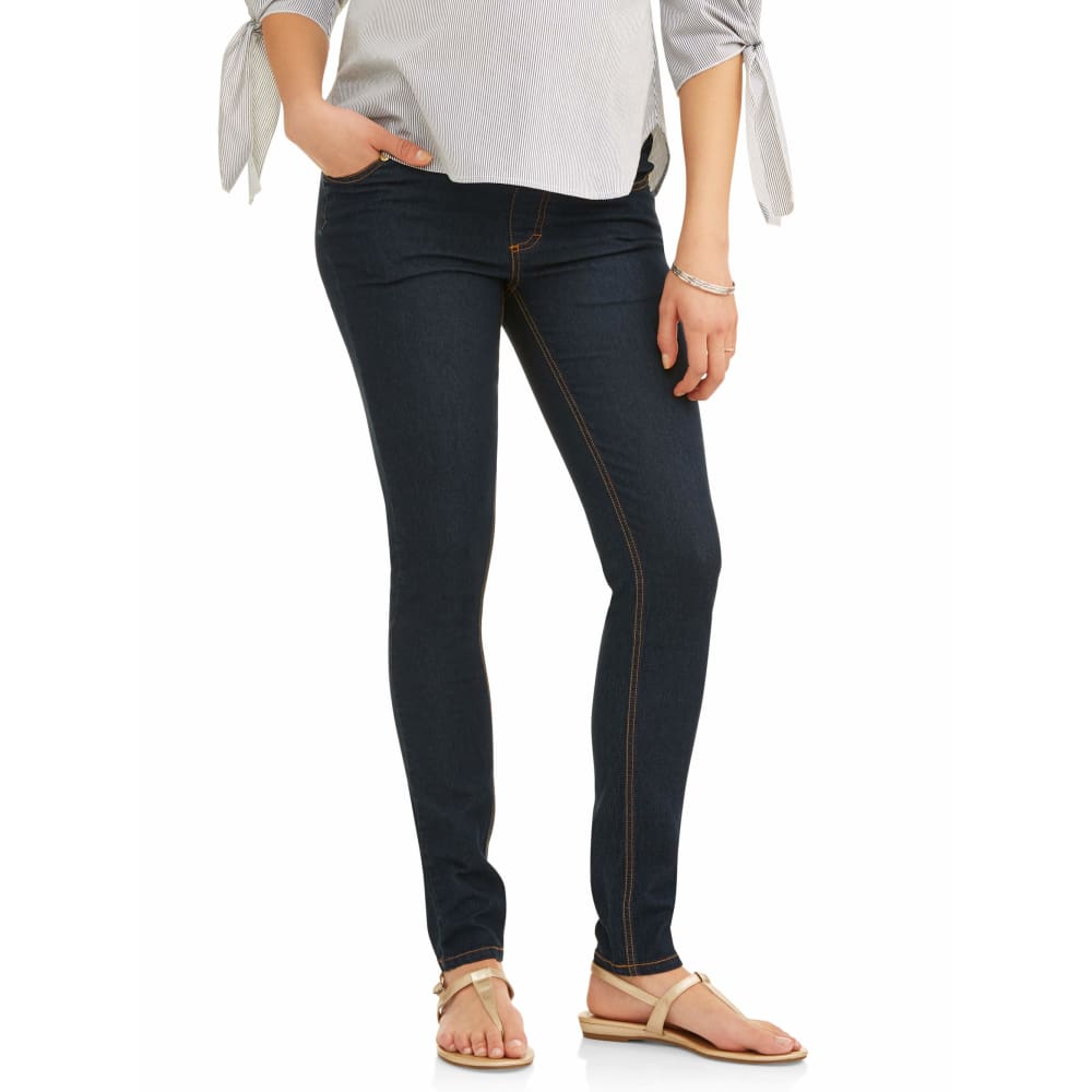 Maternity Oh! Mamma Skinny Jeans with Demi Panel - L / Rinse - Clothing