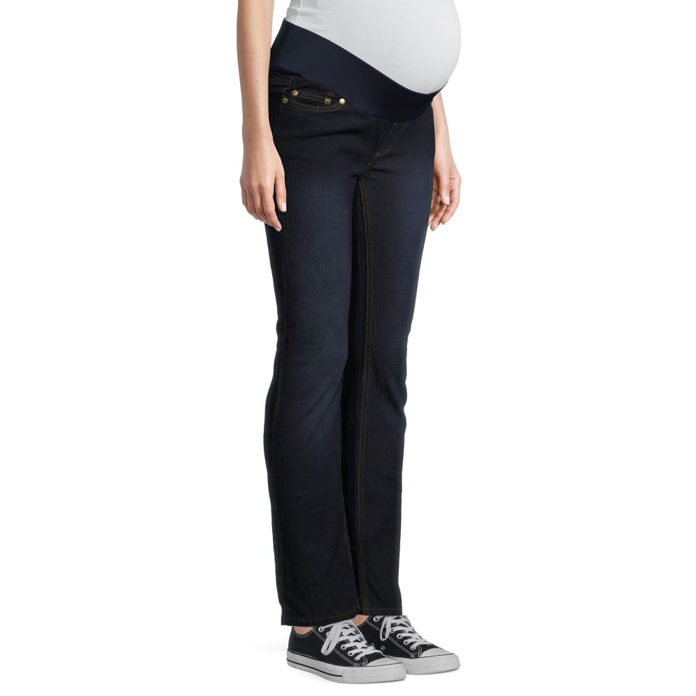 Maternity Oh! Mamma Straight Leg Jeans with Demi Panel - 3X / Dark Wash - Clothing
