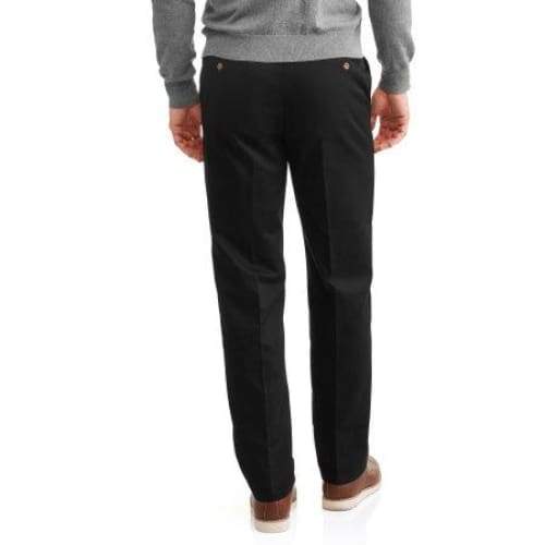 Men's Wrinkle Resistant Flat Front 100% Cotton Twill Pant with Scotchgard - Keuka Outlet