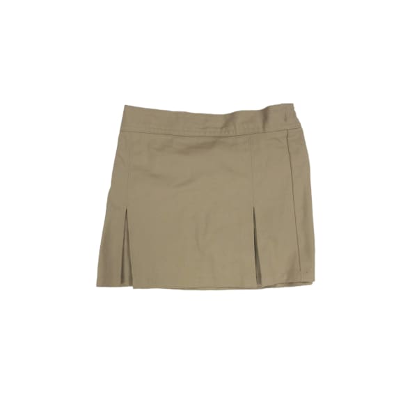 Pleat Front Scooter School Uniform Skirt - 4 / Khaki - Clothing