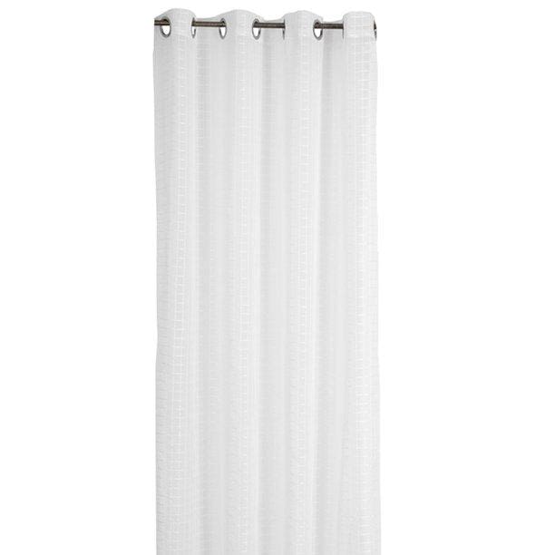 Renaissance Montauk Metallic Box Print Sheer Grommet Panel 53 x 63 - 53 x 63 / White