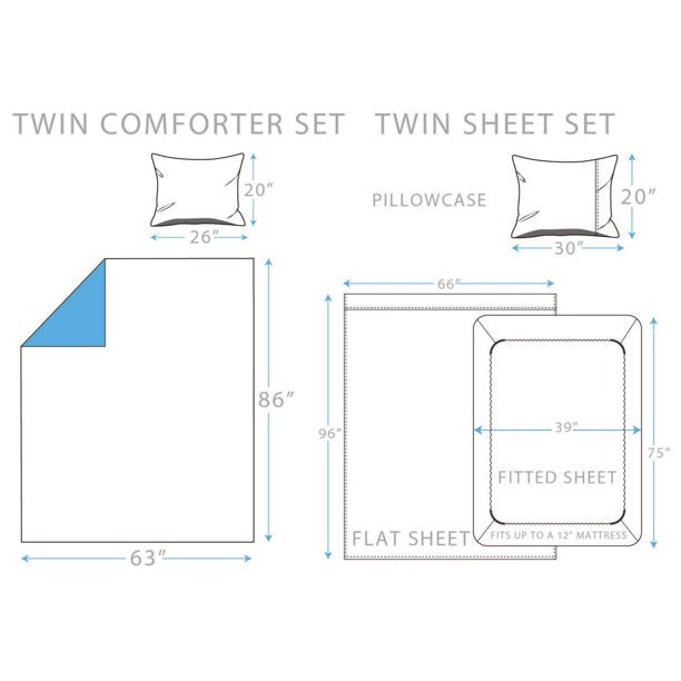 5-Piece Comforter Set, Kid Mix Rainbow Unicorn Bed-in-a-Bag Set, Twin