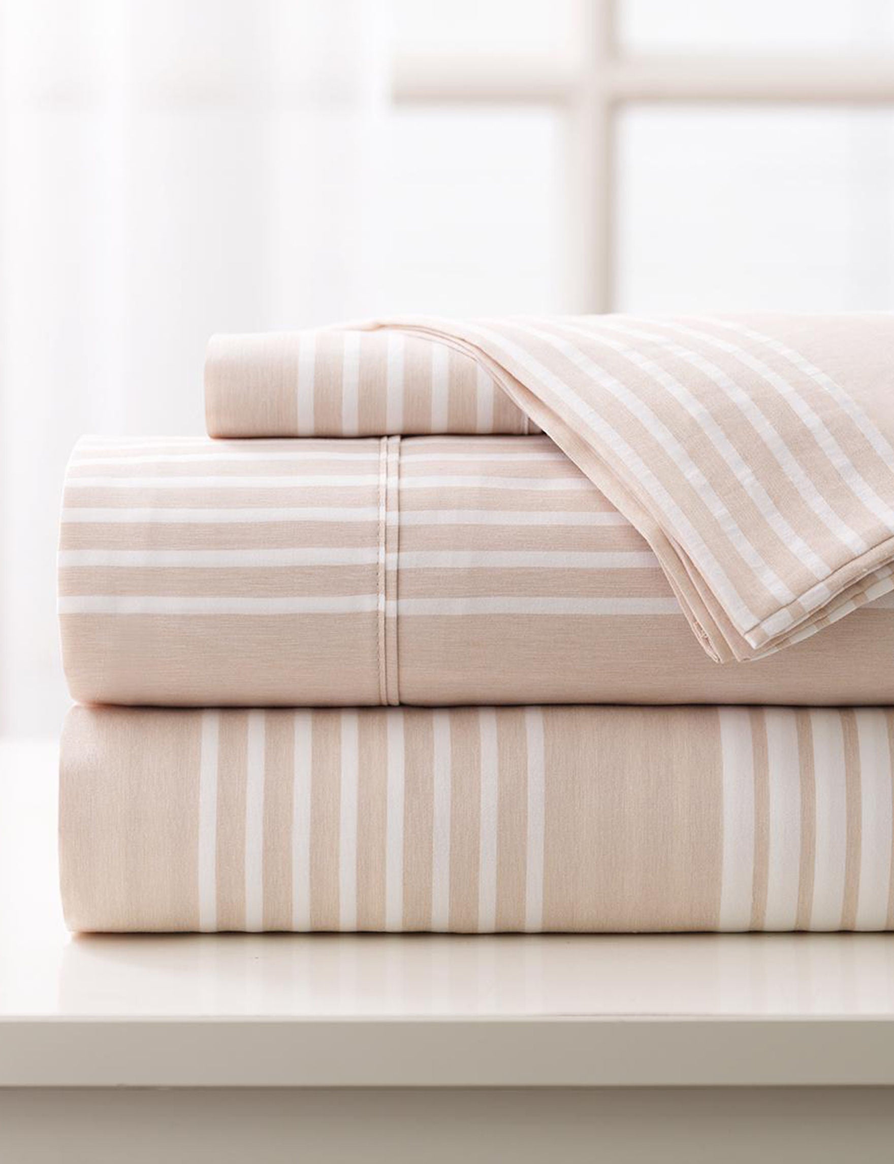 Mulberry Home Collection Striped Sheet Set - Beige - Full