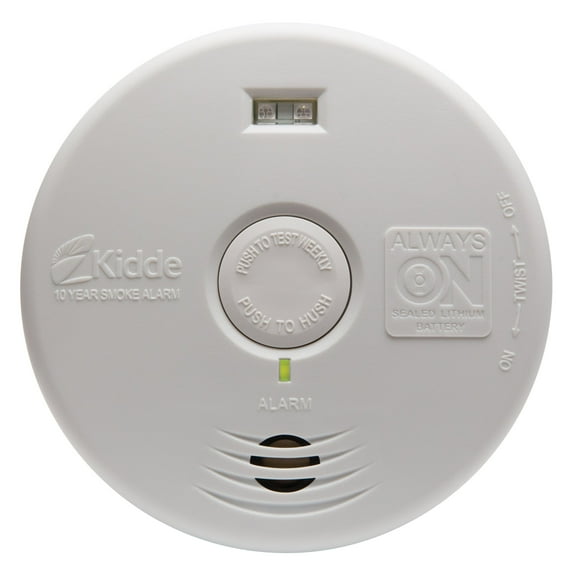 Kidde P3010H Worry Free 10-Year Hallway Sealed Lithium Battery Operated Smoke Alarm with LED Escape Light