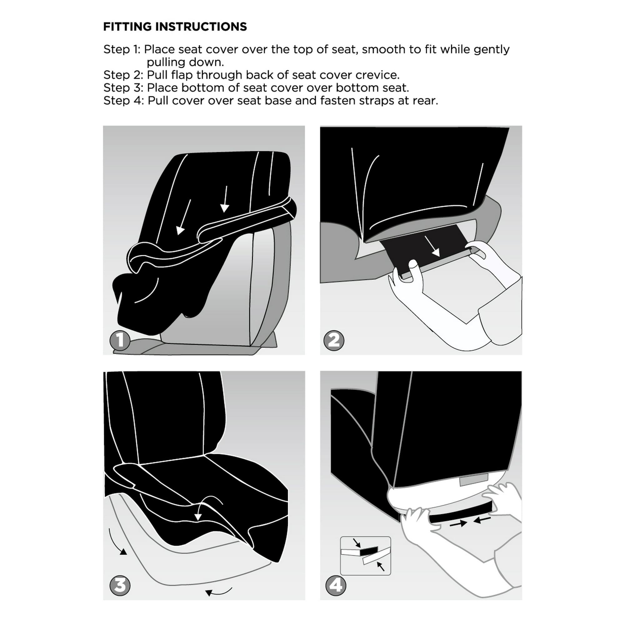 Auto Drive 5 Piece Seat Cover Kit Checker Diamond Black Polyester, Universal Fit, 2202SC253