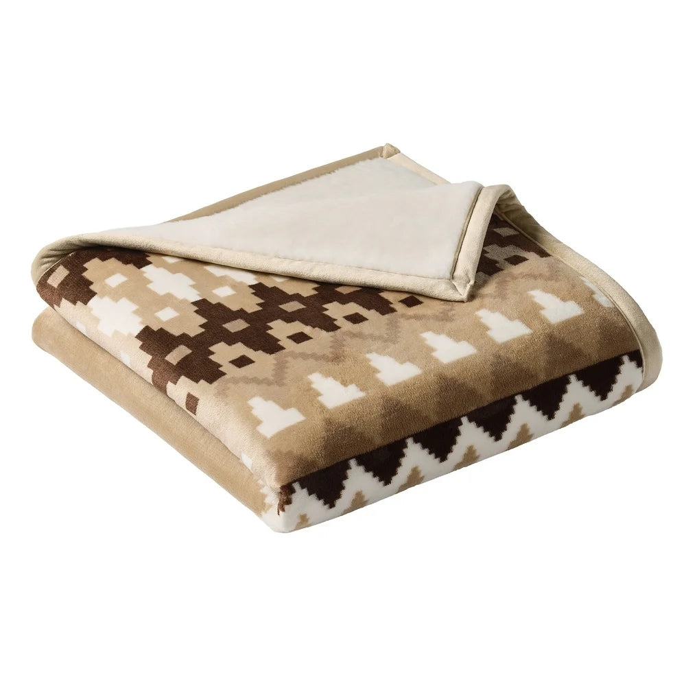 Better Homes & Gardens Oversized Velvet Plush to Faux Fur Throw Blanket