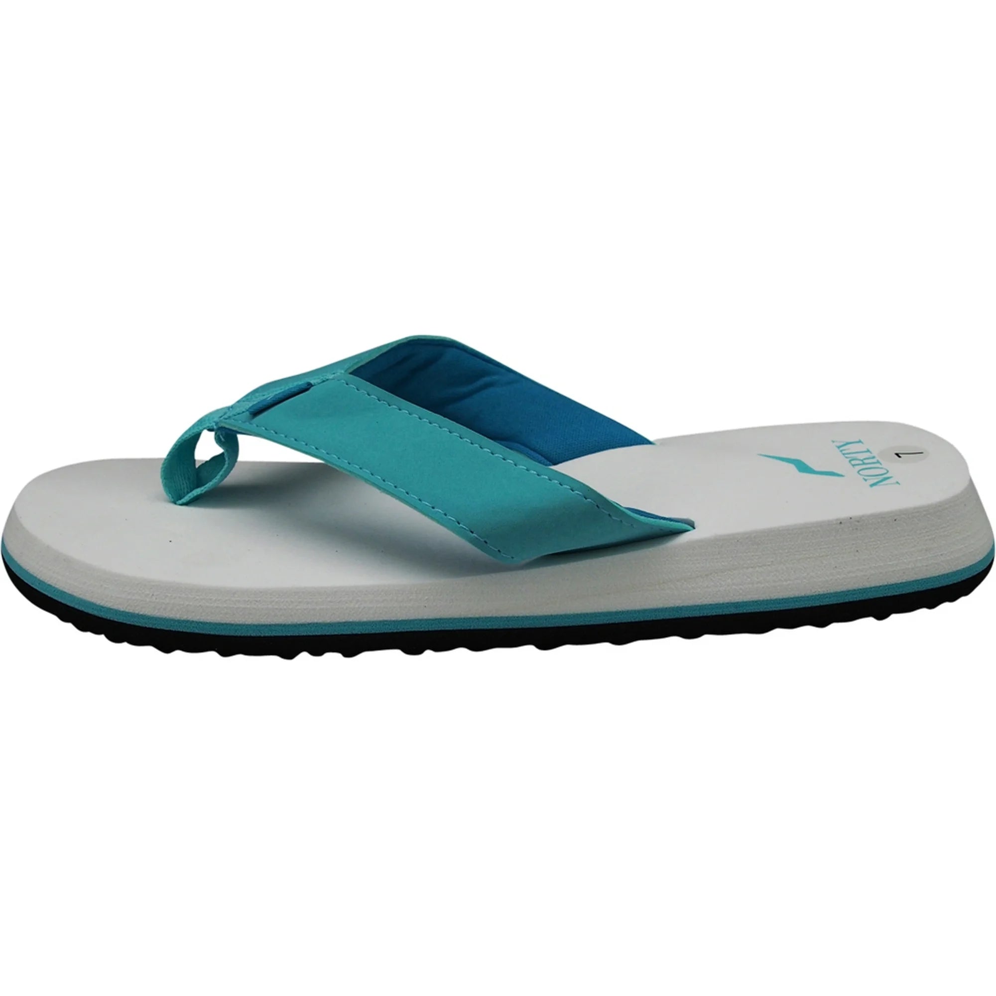 Norty Women's Platform Flip Flop Thong Sandals, Turquoise Aqua White, Size 8 - Norty - Keuka Outlet