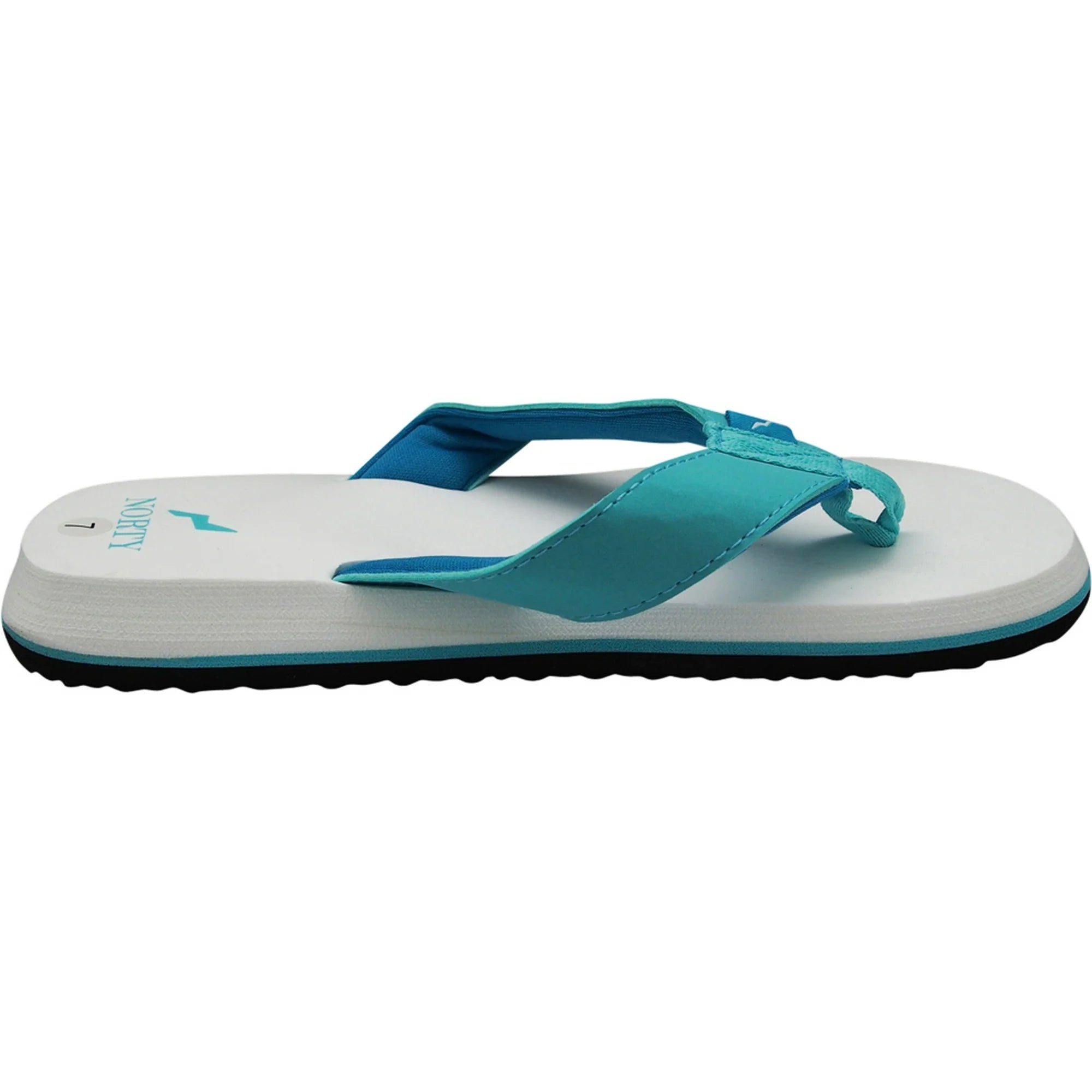 Norty Women's Platform Flip Flop Thong Sandals, Turquoise Aqua White, Size 8 - Norty - Keuka Outlet