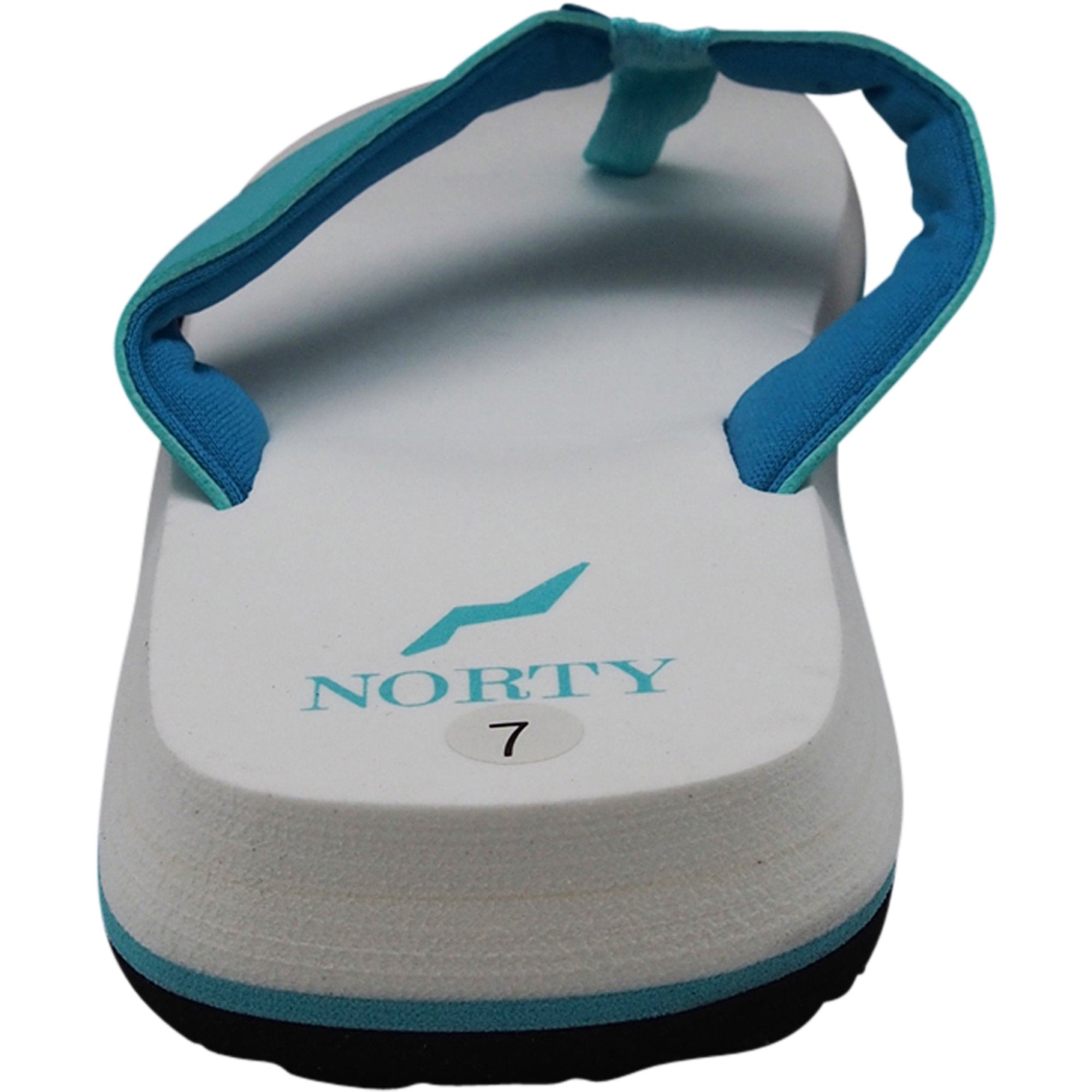 Norty Women's Platform Flip Flop Thong Sandals, Turquoise Aqua White, Size 8 - Norty - Keuka Outlet