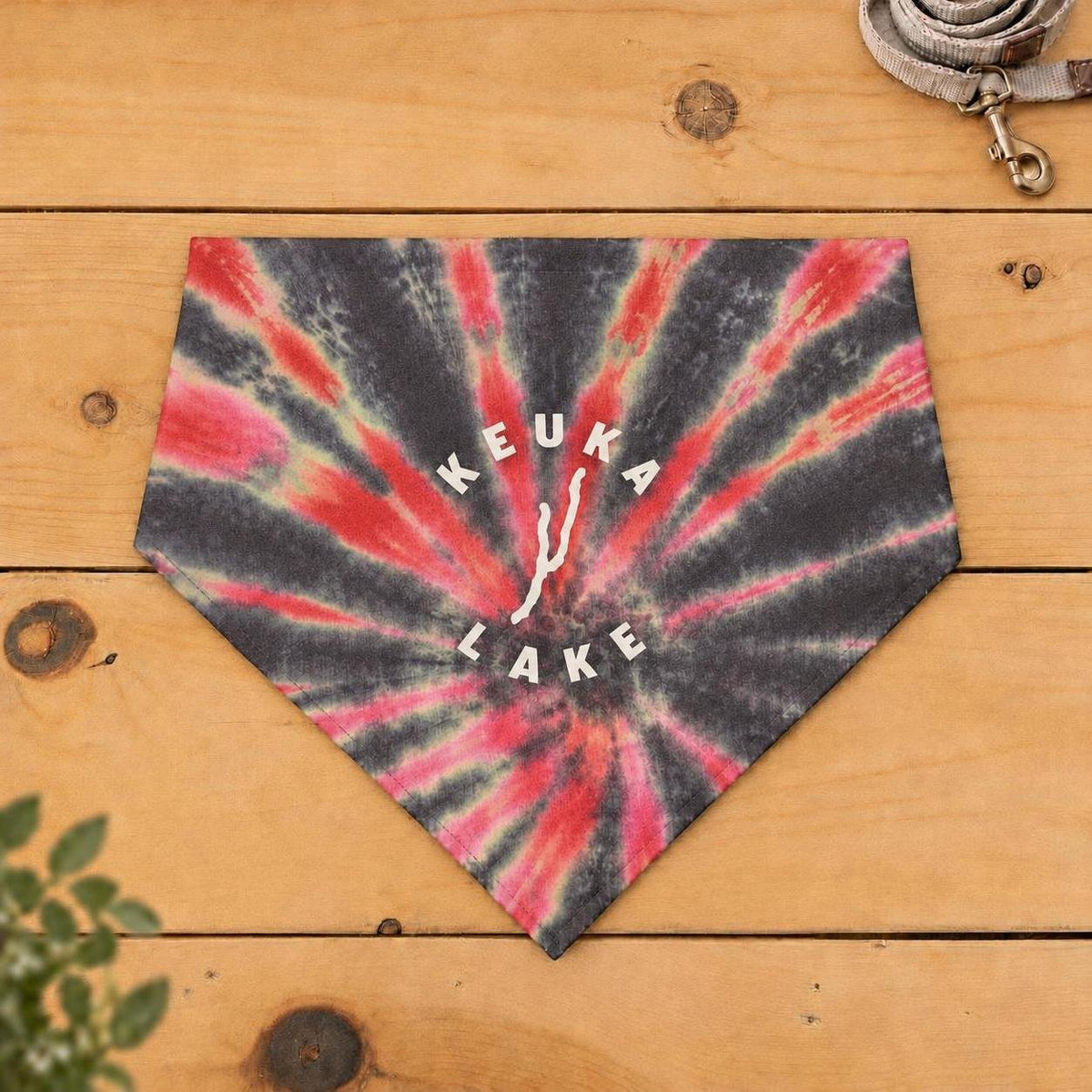 Keuka Lake dog bandana, Fireworks tie-dye pattern