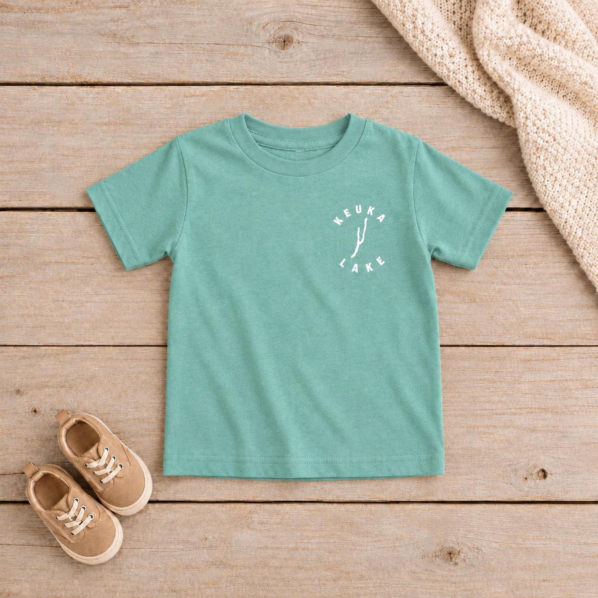 Keuka Lake toddler short sleeve shirt, Aquatic