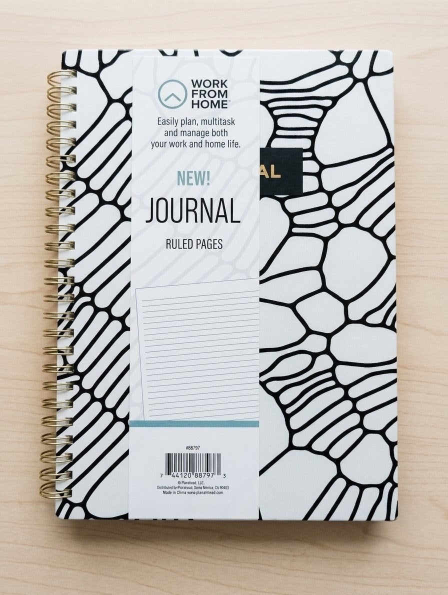 PlanAhead Work From Home Fashion Journal Notebook (Mosaic Geometric Cover)