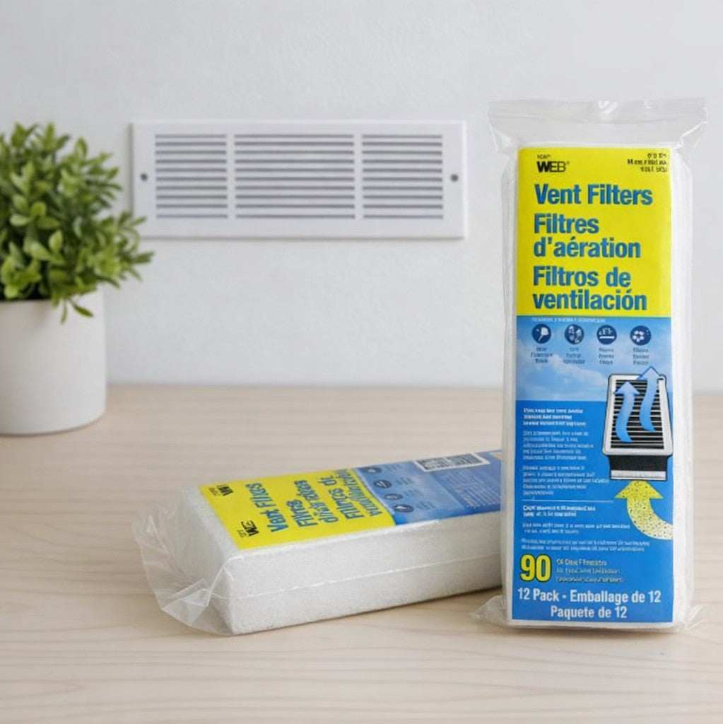 WEB Vent Register Filters, 4 x 12 Inch, 12-Pack