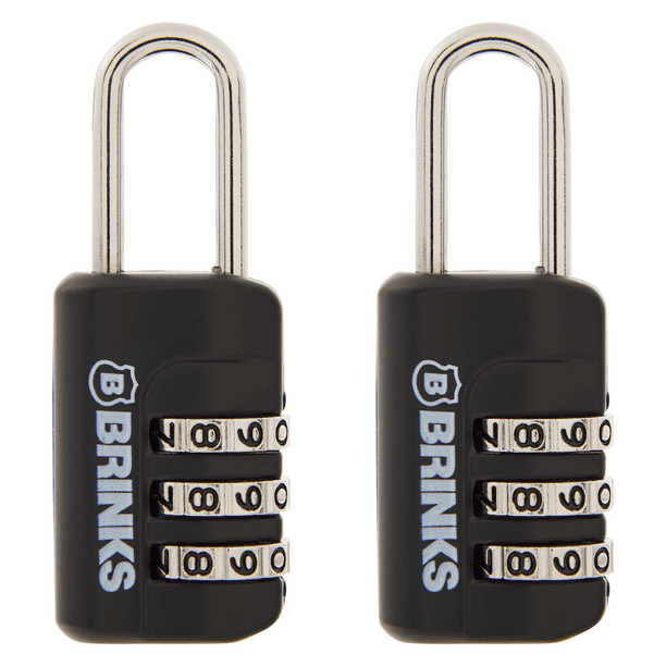 Brinks 3-Dial Resettable Sport Padlock, 22mm Body with 5/8 inch Shackle,  2 Pack