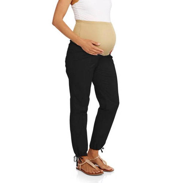 Oh! Mamma Maternity Full-Panel Casual Woven Convertible Pants with Side Ties