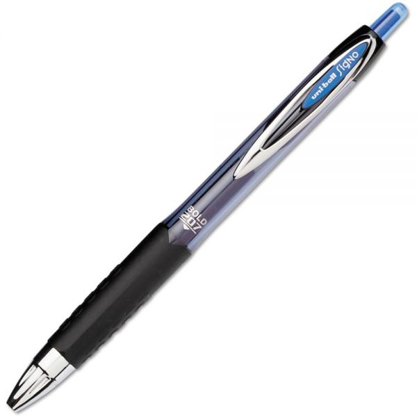 uniball 207 Retractable Gel Pen, Bold Point, 1.0 mm, Blue Ink, 12 Count