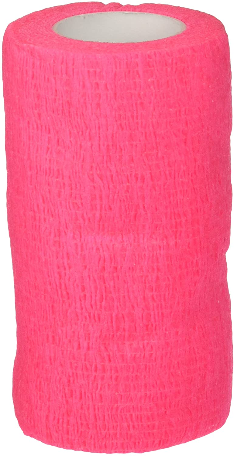 Vet Wrap Bandage, Neon Pink, 4" X 5-yds.