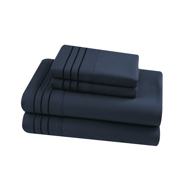 Better Homes & Gardens Embroidered Luxury Microfiber Sheet Set, King, Charcoal