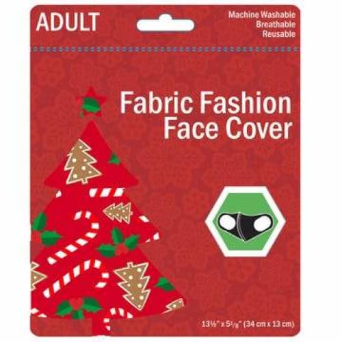 Adult Candy Canes and Gingerbread Washable Face Masks - Red - Clothing