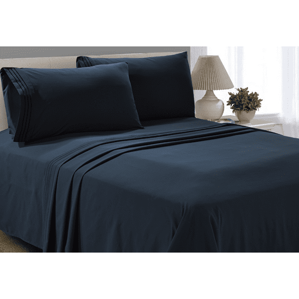 Better Homes & Gardens Embroidered Luxury Microfiber Sheet Set, King, Charcoal