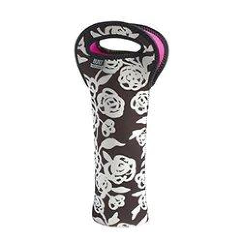 BUILT NY Wine Bottle Tote: Garden Rose Black and White - Keuka Outlet