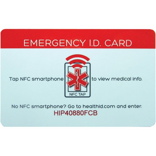 Health ID Emergency Medical ID Card with Smartphone Access