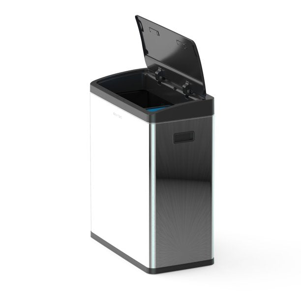 The Step N' Sort 16 Gallon Motion Sensor, Dual Trash and Recycling Bin