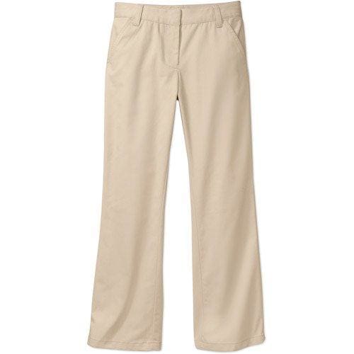 George Girls School Uniform Flat Front Pants - 4 / Warm Beige - Clothing