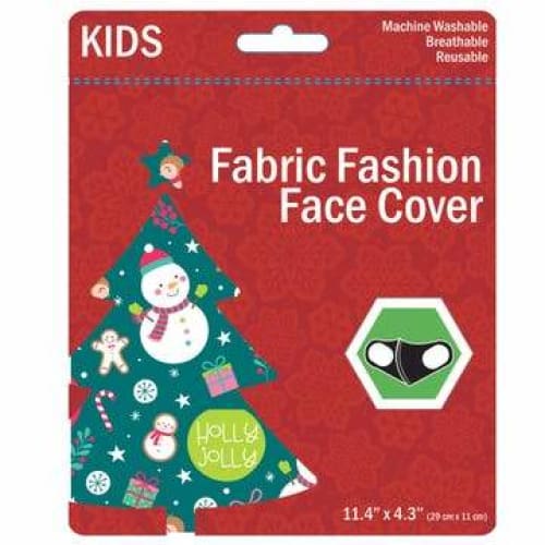 Kids Christmas Washable Face Masks - Green - Clothing